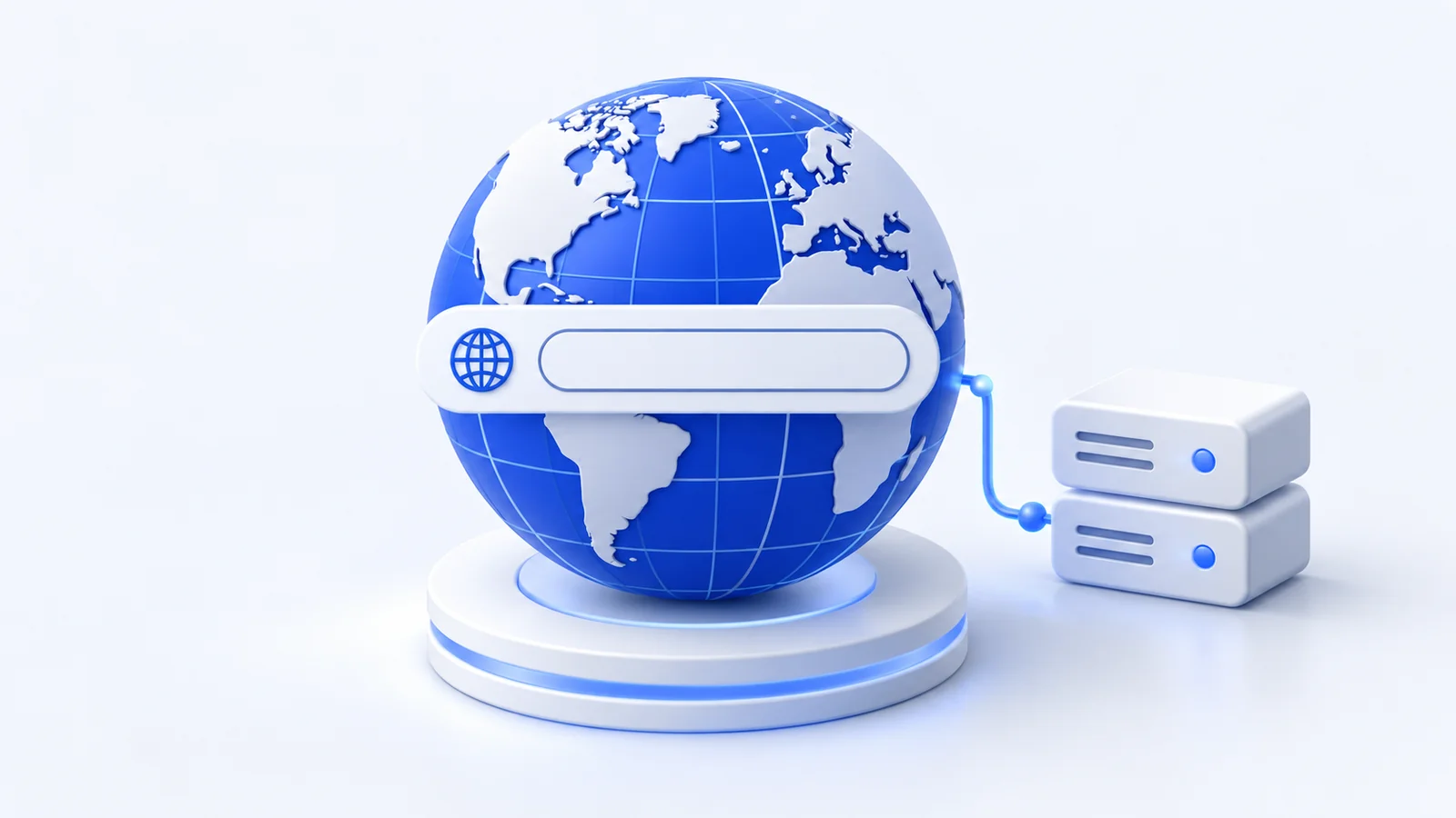 Globus und Server als Symbol für die Verbindung einer eigenen Domain