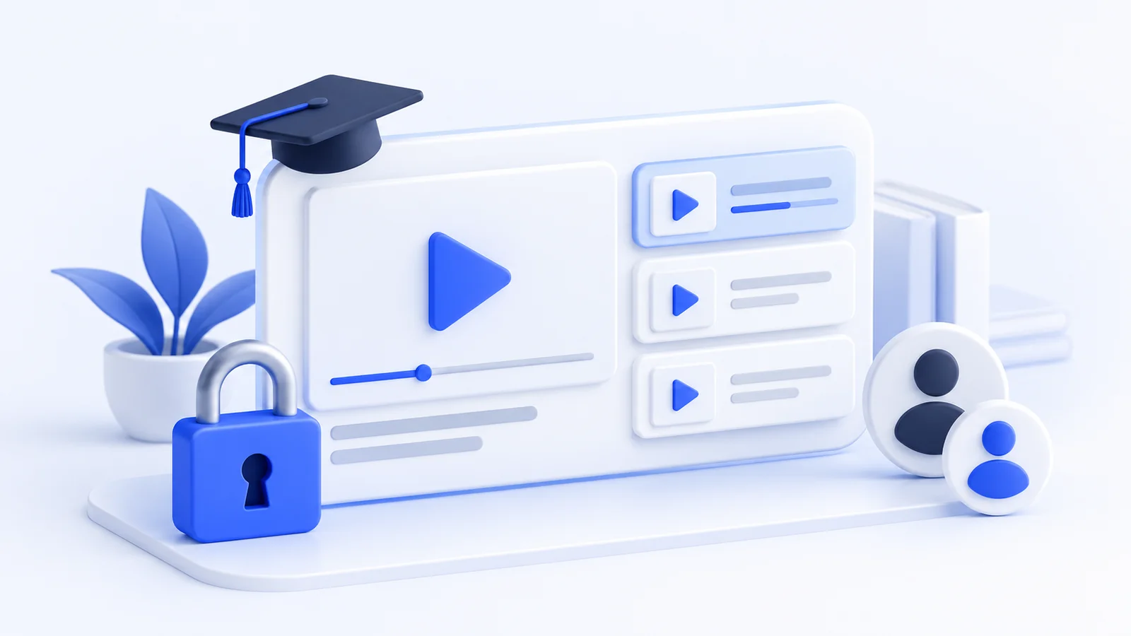Kursportal mit Lektionen, Videoinhalten und geschütztem Zugang